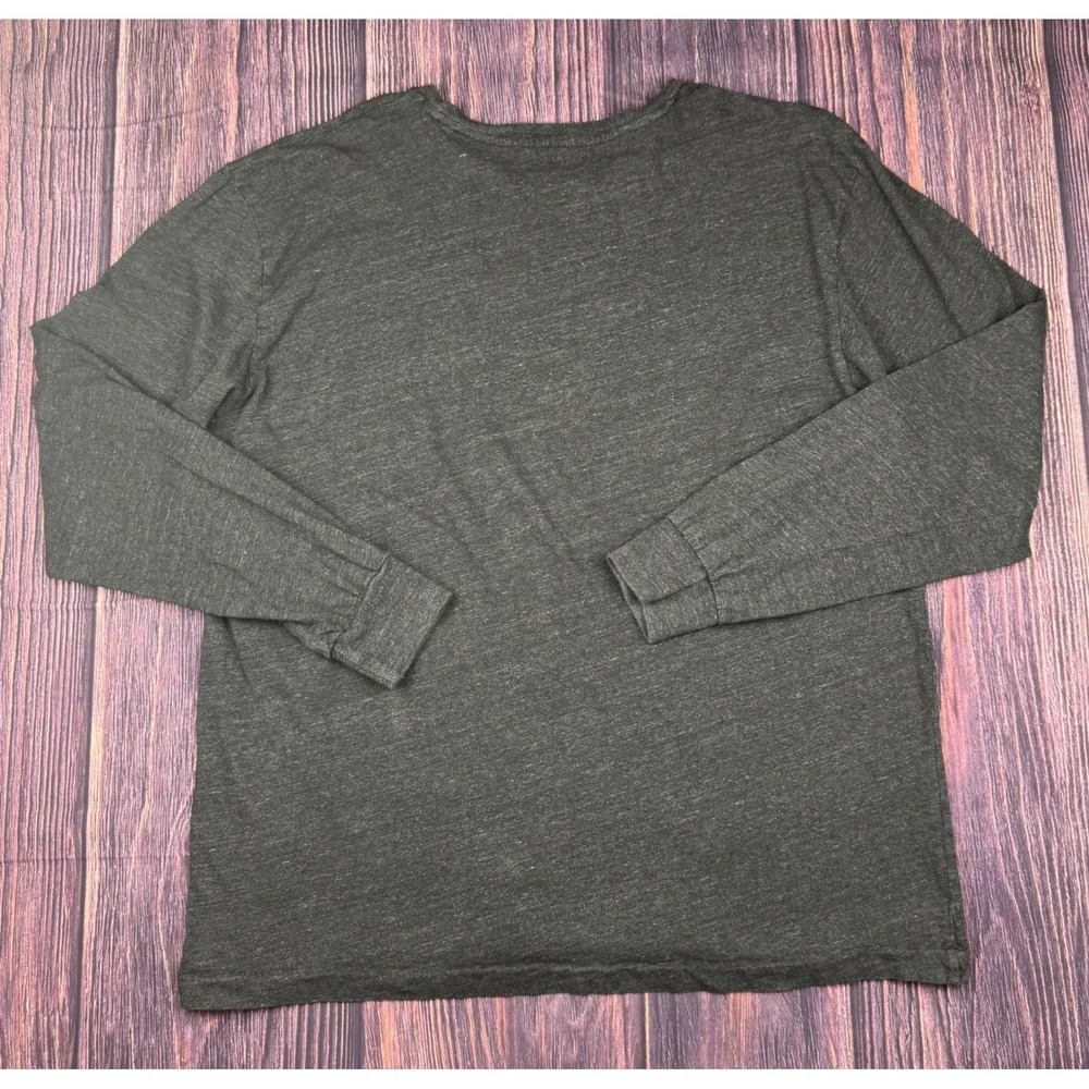 Polo Ralph Lauren Long Sleeve Pocket Tee L Cotton Heathered Charcoal Grey Pony